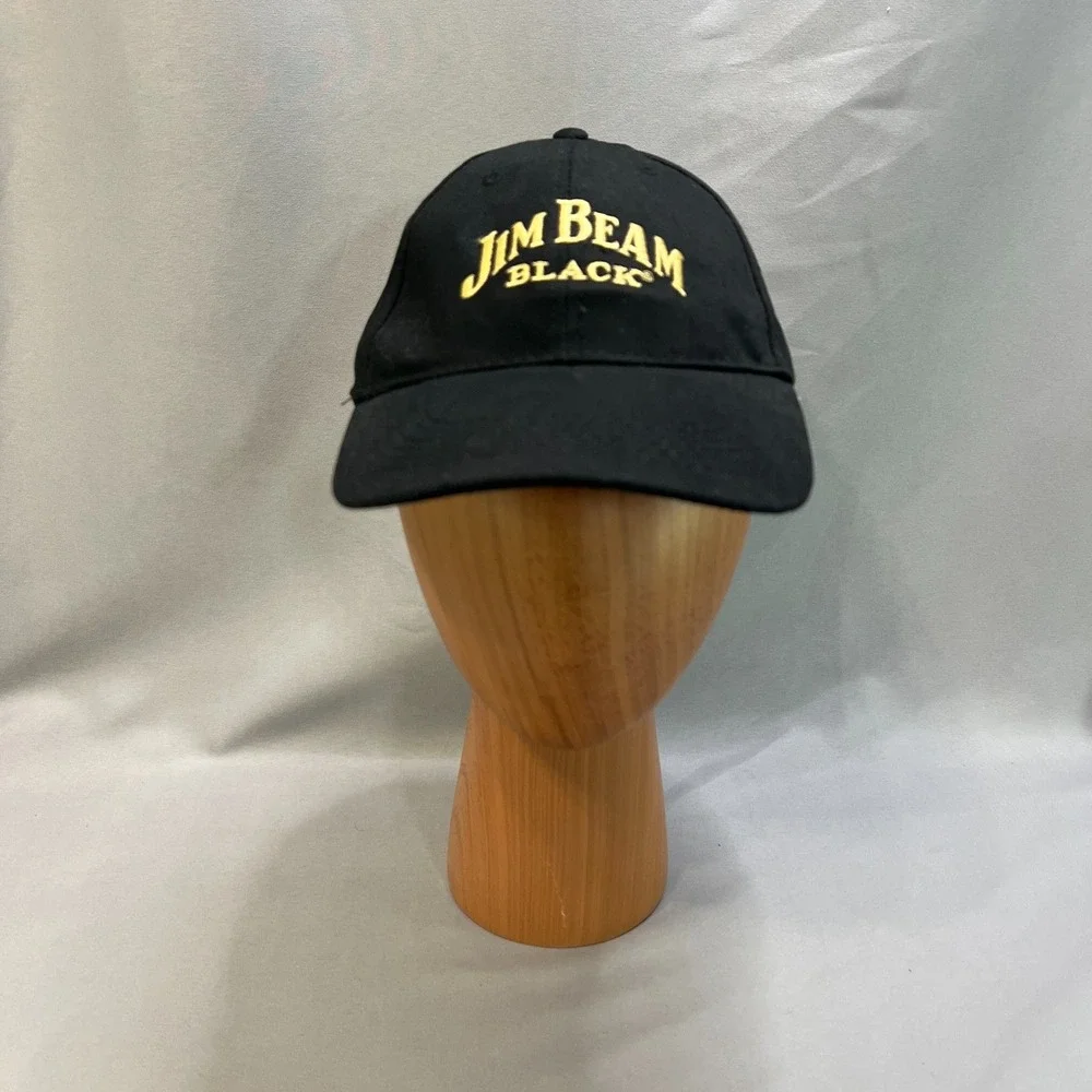 Jim Beam Black Baseball Cap Mens One Size Logo Embroidered Adjustable Strapback